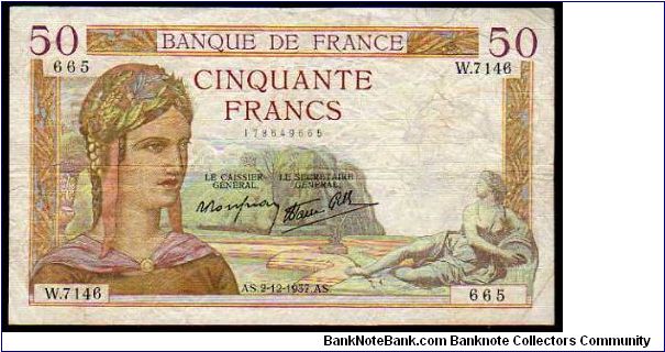 50 Francs
Pk 85 Banknote