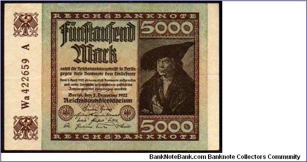 5000 Mark
Pk 81 Banknote