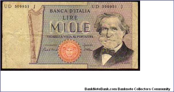 1000 Lire
Pk 101e Banknote