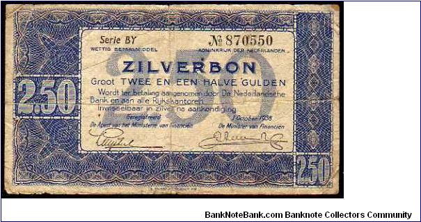 2,50 Gulden
Pk 62

(Silver Note - Zilver Bonnen) Banknote
