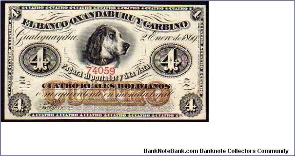 4 Reals Bolivanos__
Pk s1731r Banknote