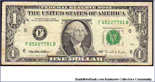 1 Dollar

Pk 496 a
==================
Sign. Withrow and Rubin
================== Banknote