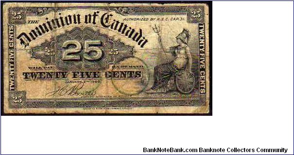 25 Cents__
pk# 9__

Dominion of Canada
 Banknote