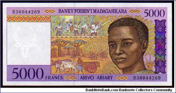 5000 Francs
Pk 78 Banknote