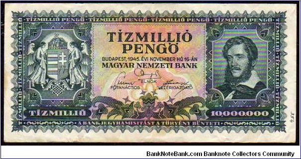 10'000'000 Pengo
Pk 123 Banknote