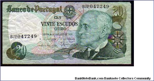 20 Escudos
Pk 176b

(04-10-1978) Banknote