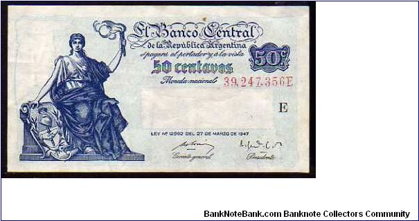 50 Centavos__
Pk 256__

1948-1950
 Banknote