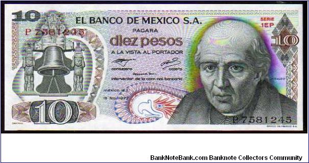 10 Pesos

Pk 63i
==================
18-February-1977
================== Banknote