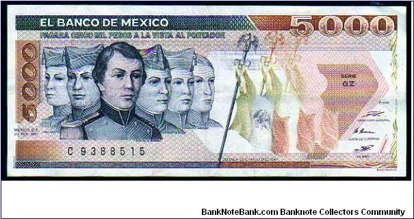 5000 Pesos
Pk 88b Banknote