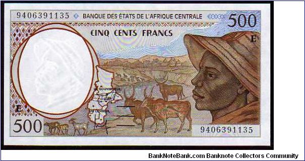 *CENTRAL AFRICAN STATES*
__

500 Francs__

pk# 201Eb__

Country Code -E-
 Banknote