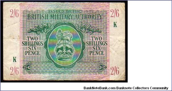 2 Shillings/6 Pence

Pk M3
==================

British Military Authority

North Africa
================== Banknote