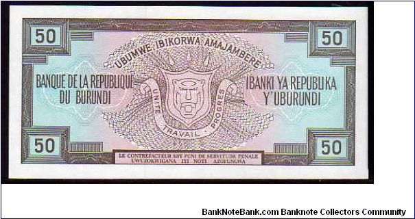 Banknote from Burundi year 1993