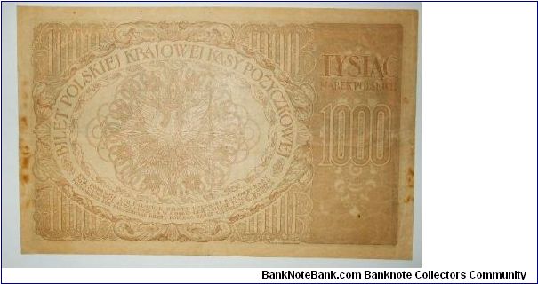 Banknote from Poland year 1919