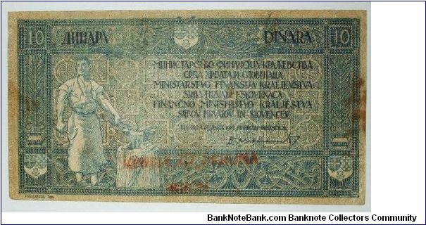 10 dinar 40 krune. scarce Banknote