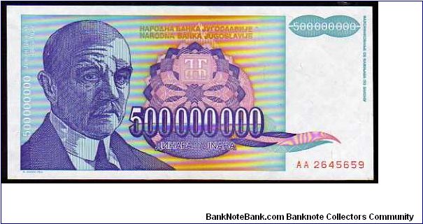 500'000'000 Dinara
Pk 134 Banknote