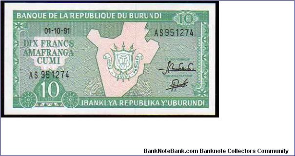 10 Francs__
Pk 33b__
01-10-1991
 Banknote