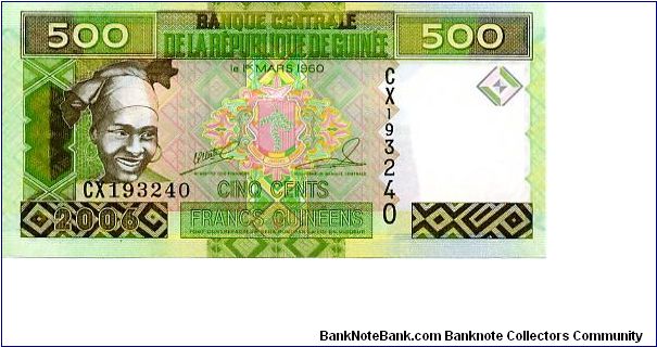 500 Francs
Multi
Young woman Coat of arms
Mine complex
Wtmark Smiling woman Banknote