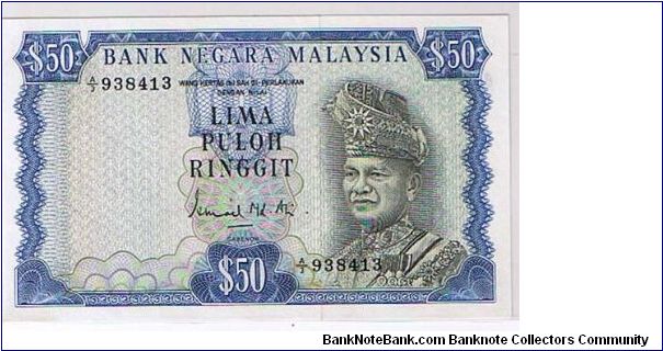 BANK OF MALAYSIA-
 50 RM 1ST SERIES
GEM Banknote