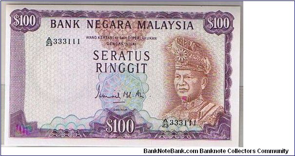 BANK OF MALAYSIA=
 100 RM GEM UNC Banknote