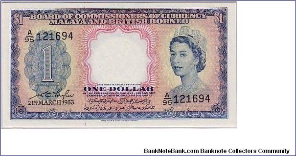 MALAYA-
 ONE DOLLAR Banknote