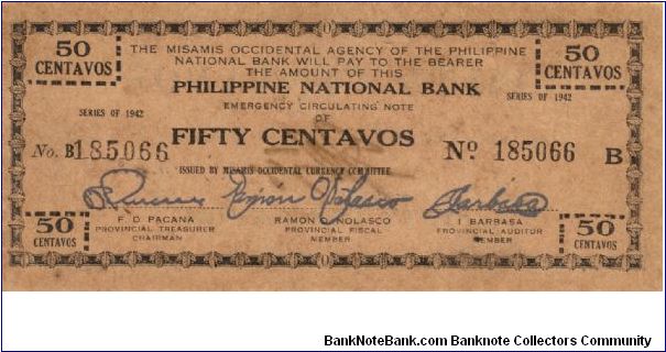 S-576b RARE Misamis Occidental 50 centavos note in series, 2 - 3. Banknote