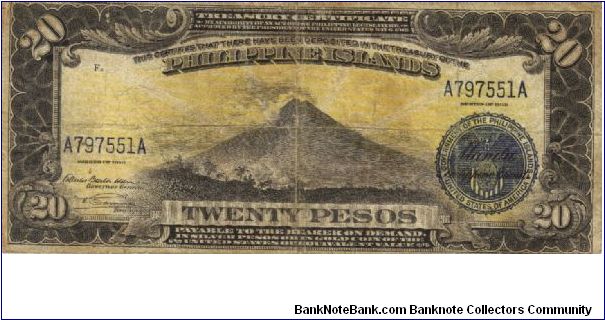 PI-64 RARE Philippine Islands 20 Pesos note Banknote
