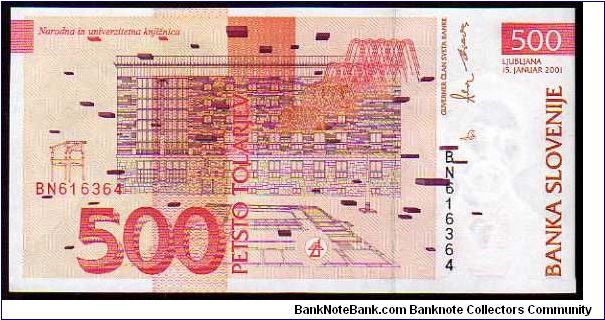 Banknote from Slovenia year 2001