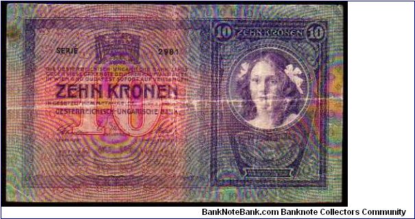 *AUSTRO_HUNGARIAN EMPIRE*
__

10 Kronen
/Korona__
Pk 9
 Banknote