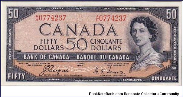BANK OF CANADA-
 $50 QEII DEVIL IN HER HAIR Banknote