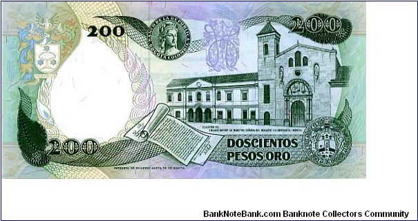 Banknote from Colombia year 1992