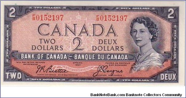 BANK OF CANADA-
QEII $2.0 DEVIL IN HER HAIR Banknote