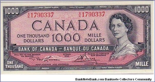 BANK OF CANADA-
 $1000- THE BIGGEST BANK NOTE IN CANADA Banknote