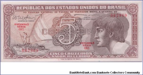 1961 REPUBLICA DOS ESTADO UNIDOS DO BRASIL 5 *CINCO* CRUZIROS


P166 Banknote