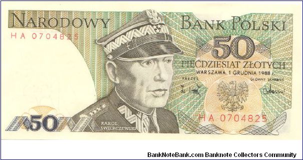 1988 NORODOWY BANK POLSKI 50 ZLOTYCH

P142a Banknote