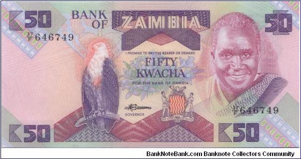 1980-88 BANK OF ZAMBIA 50 KWACHA


P28a Banknote