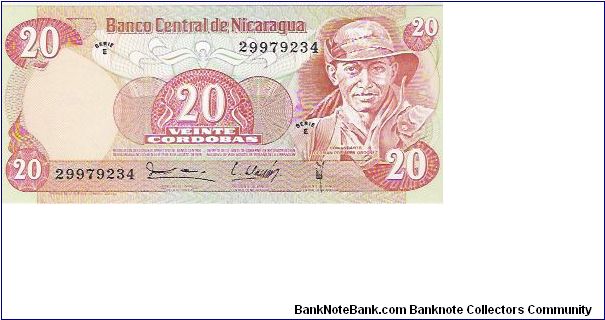 SERIE E

20 CORDOBAS

29979234

P # 135 Banknote