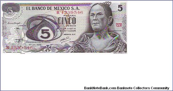 5 PESOS
SERIE 1 AR

R  1339546

P # 62C Banknote