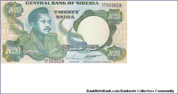 1938-1976

20 NAIRA

AM/77 369628

P # 26 Banknote