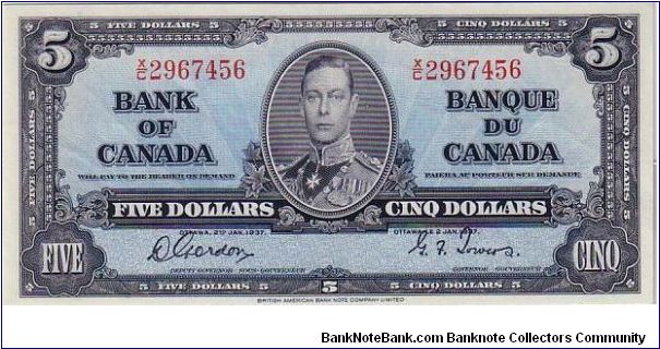 DOMINION OF CANADA
 $5.0 Banknote