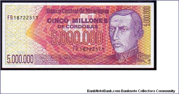 5'000'000 Cordobas
Pk 165 Banknote