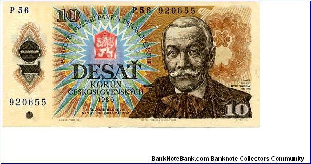 Czechoslovakia

10 Korun 
Multi
Pavol O Hviezdoslav
Orava mountains
Wtrmk Stars & leafs Banknote