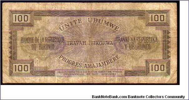 Banknote from Burundi year 1968