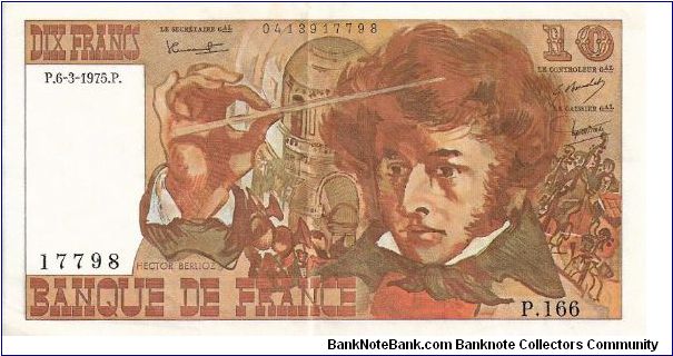 10 francs; March 6, 1975 Banknote