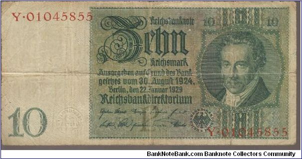 P180
10 Reichsmark Banknote