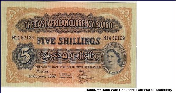 EAST AFRICAN CURRENCY BOARD-
 5 SHILLINGS Banknote