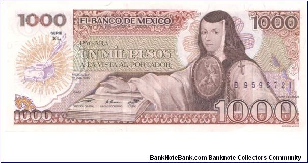 1985 EL BANCO DE MEXICO 1000 *UN MIL* PESOS

P85 Banknote