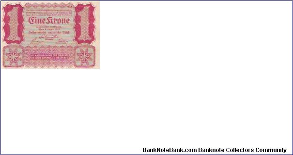 1 KRONE

2.1.1922 Banknote