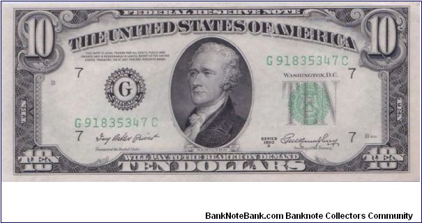 1950 A $10 CHICAGO FRN Banknote