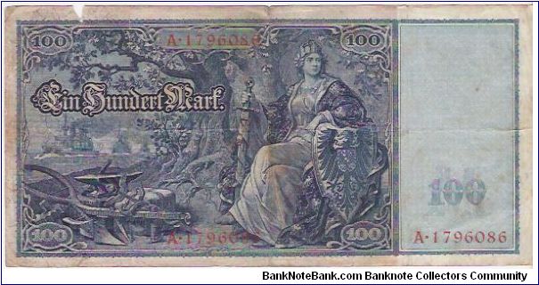 100 mark

A-1796086

10.9.1909

P # 38 Banknote