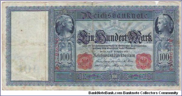 Banknote from Germany year 1909